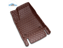 Коврики Премиум 3D темно-коричневая экокожа и бежевая отстрочка