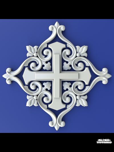 Резной крест, 3d-model 1