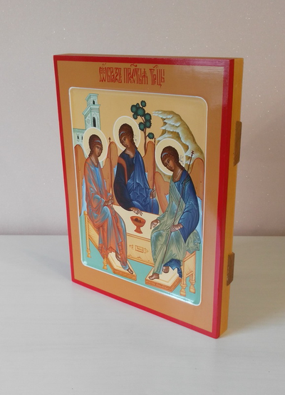 Троица Пресвятая. Рукописная икона. 22х28см.