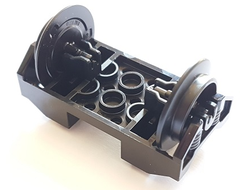Train Wheel RC, Holder with Pin Slots with 2 Black Train Wheel RC Train with Pins 38339 / 38340, Black (38339c01)