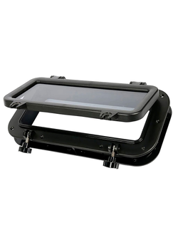 Иллюминатор прямоугольный, 200x400 мм, черный