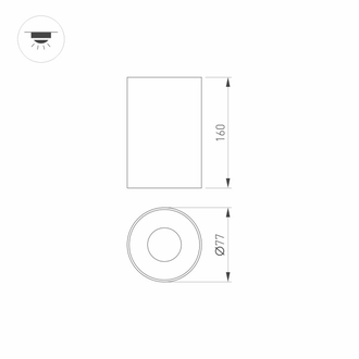 Корпус Arlight PLURIO-BASE-SURFACE-LONG-R77 (1-2, 200mA) (Белый/Чёрный)