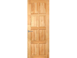 Фото: дверь из массива сосны для дачи ДГФ 8