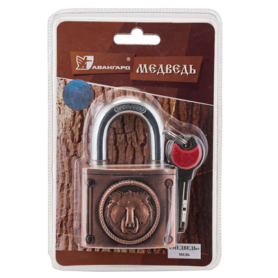 Замок навесной Медведь ВС2М-60 медь [4154]