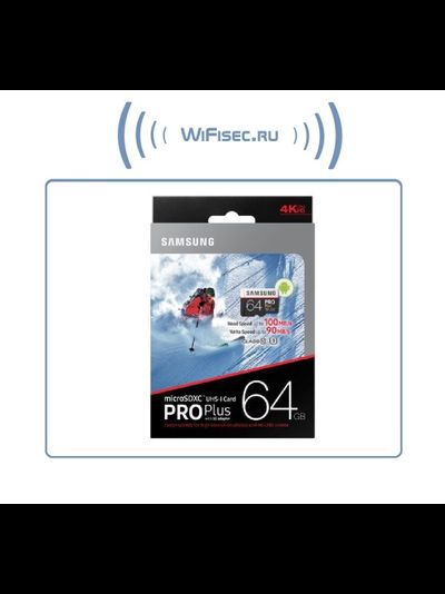 Карта памяти 64ГБ Samsung "PRO Plus MB-MD64GA/RU" microSD XC UHS-I Class10 + адаптер