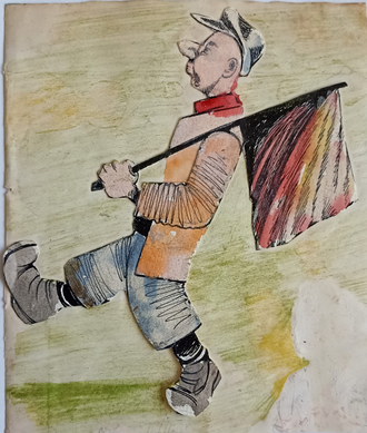 "Летний пейзаж" бумага пастель, тушь Плотников 1920-е годы