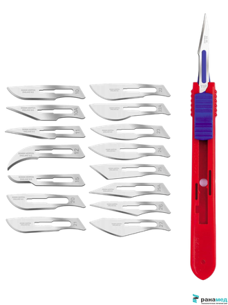 Скальпели Сванн-Мортон №10 с выдвижными защитными лезвиями (нержавеющая сталь)