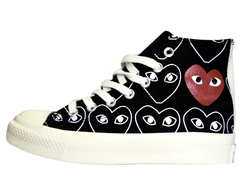 Кеды Converse Play Comme Des Garcons с сердцами высокие черные