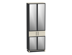 Спальня AURELIO (АУРЕЛИО) - AURELIO 55 Шкаф для белья + Фасады Зеркало Белый-Блеквуд Сатиновый