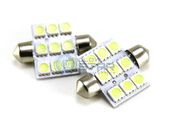 Светодиодная лампа C5W 36мм-9 SMD5050, 1шт