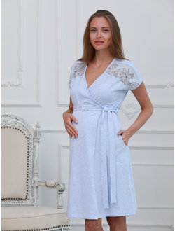 Халат ФЭСТ 08402 голубой меланж