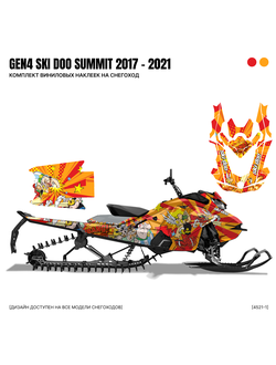 Наклейки на снегоход G4 GEN4 SKI DOO Summit 2017 - 2021 №4521-1