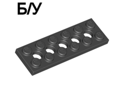 ! Б/У - Technic, Plate 2 x 6 with 5 Holes, Black (32001 / 3200126) - Б/У