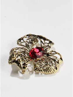 БРОШЬ "Цветок три листа" металл