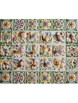 Изразцовая плитка "Древние символы" // 10*10