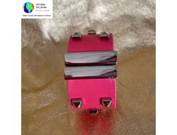 МАГНИТНАЯ ЗАСТЁЖКА ПЛОСКАЯ - 002  - 35*4мм - НИКЕЛЬ / СЕРЕБРО