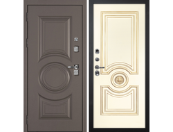 Входная дверь Плаза с панелью Смальта-18 с патиной
