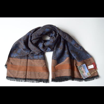 Итальянский шерстяной платок Vizio Италия F 5 синий фото