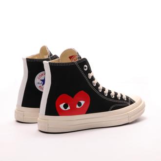 Кеды Converse Play Comme Des Garçons черные  высокие