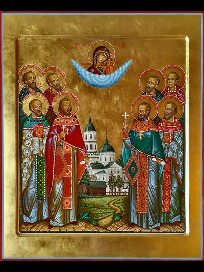 Лотошинские Святые новомученики и исповедники. Собор Святых. Рукописная икона.