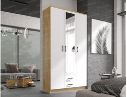 ЛДСП Шкаф ТРИО Дуб Вотан-Белый гладкий