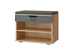 Прихожая ЭМИЛИЯ - Тумба ЭЛ-44К с подушкой Дуб Крафт золотой/Графит