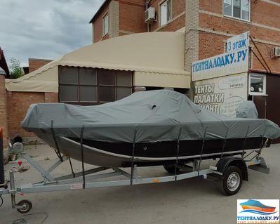 Тент на лодку ВОЛЖАНКА 5.0 FISH- 2020 (с леерами на носу)