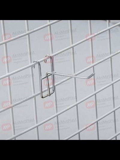 220001 Крючок металлический на торговую решетку-сетку хром, L=200, мм d=3 мм