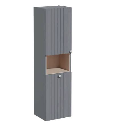 Пенал высокий, Vitra Root Groove, 40 см, с корзиной для белья, матовый серый, левосторонний, 69095