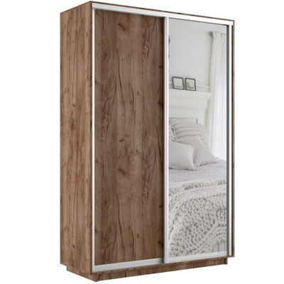 Шкаф-купе 2-х дверный Экспресс высота 2200 мм. глубина 600 мм. ширина на выбор(ЛДСП + Зеркало)