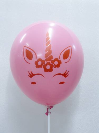 Воздушные шары с гелием "Единорожка" белый/розовый 30см