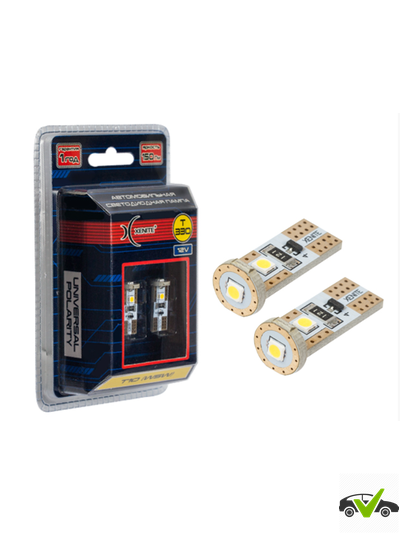 Светодиодная лампа Xenite T330 (T10/W5W) (Ярк. 150LM) 12V 4300K (блистер 2 шт.) Гар.1год (желто-белый)