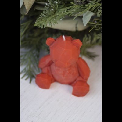 Свеча "Мишка геометрия" Алый