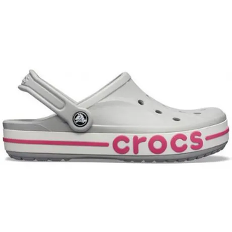 CROCS BAYABAND CLOG СЕРЫЕ С РОЗОВЫМ