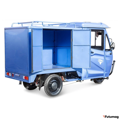 Грузовой электротрицикл Rutrike КАРГО Кабина Дуал синий