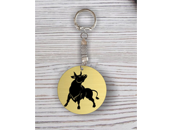 Брелок символика "Быка" с гравировкой №55