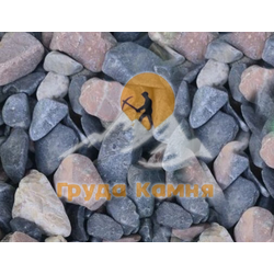 Чёрно-коралловая мраморная крошка галтовка