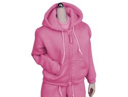 Женский спортивный костюм, набор из 3 предметов (розовый) - 1/6 - Cool street fashion sports style hooded sweater vest shorts three-piece suit  (SA023C) - SA Toys
