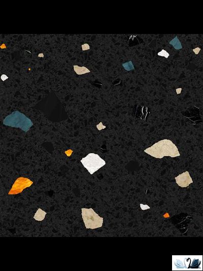 Керамогранит Creto Сray dark shards 60 х 60 см террацо черного цвета купить в магазине Маруся