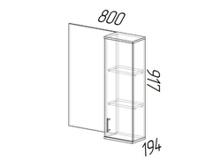 Зеркало с шкафчиком модульной прихожей НИКА ПЗ-800