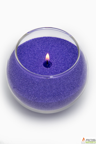 Готовая насыпная свеча фиолетовая "Шар", ароматизированая "Ваниль"  120мм*103мм