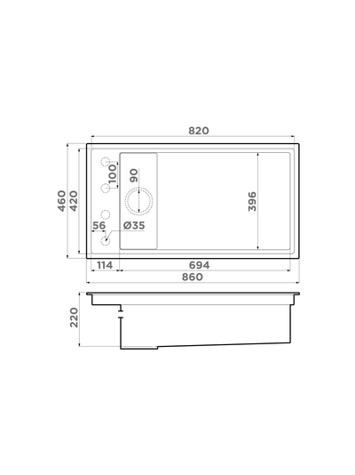 Мойка OMOIKIRI KINARU PRO 86-U/I