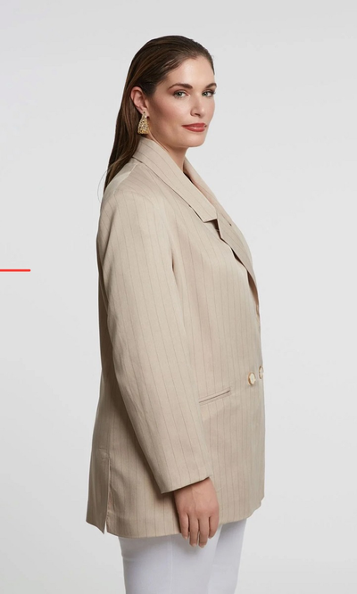 Жакет бежевый в полоску