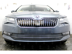 Защита радиатора Skoda Superb 2015- (2 части) black