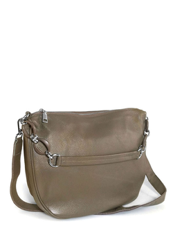 (АРТИКУЛ: 10066/1) СУМКА ЖЕНСКАЯ, НЕБОЛЬШАЯ, НАТУРАЛЬНАЯ КОЖА, ТЕМНО-БЕЖЕВАЯ, С ПЛЕЧЕВЫМ РЕМНЕМ