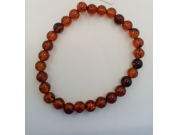 Браслет шары янтарь