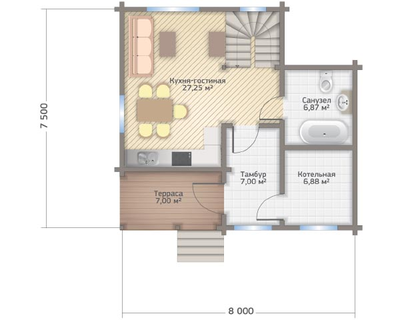 Дом из клееного бруса ПБ-08, 110 м2