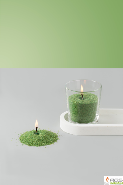 Насыпная свеча "Радость" 7*7 см, цвет "Зелёный"