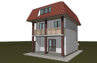 Двухэтажный дом с одной спальней 55м² (S22)