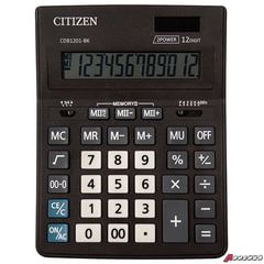 Калькулятор настольный CITIZEN BUSINESS LINE CDB1201BK (205×155 мм), 12 разрядов, двойное питание. 250434